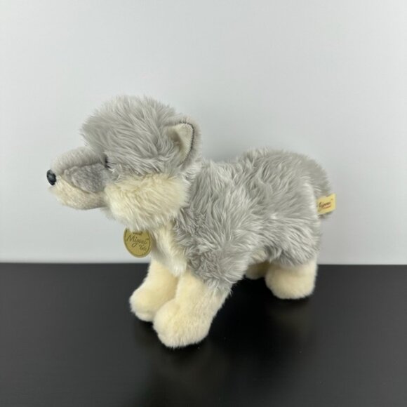 Aurora Miyoni Tots Wolf Pup 10 Realistic Gray White Plh Stuffed Animal - Picture 1 of 7